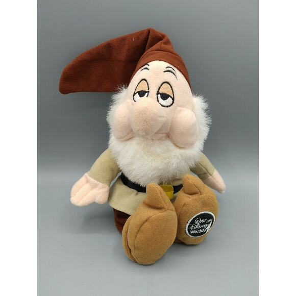 RARE Walt Disney World Sleepy Brown Hat Plush Snow White Dwarf Factory Error - Picture 1 of 12